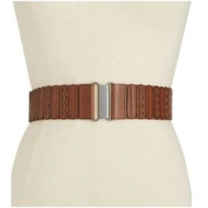 New INC Int Concepts cognac stretch belt medium